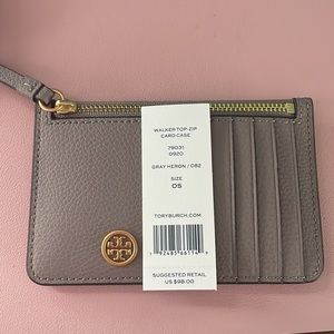Tory Burch Card Case / Wallet with Zipper Top